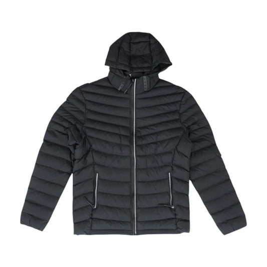 Black Solid Puffer Jacket