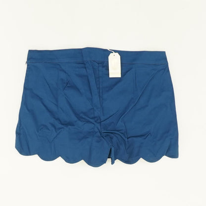 Navy Solid Scallop Chino Shorts