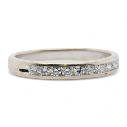 14K White Gold Channel Set Diamond Band