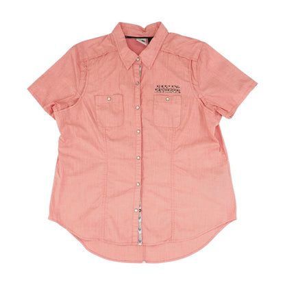 Coral Solid Button Down