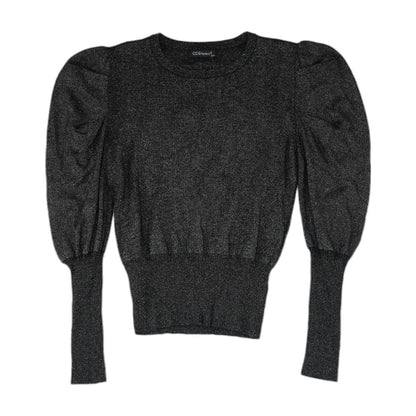 Black Solid Crewneck Knit Top