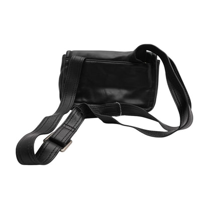 Black Faux Leather Shoulder Bag