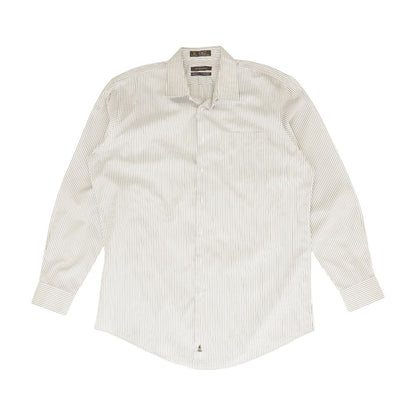 White Striped Long Sleeve Button Down