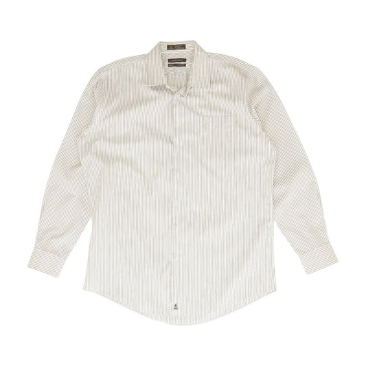 White Striped Long Sleeve Button Down