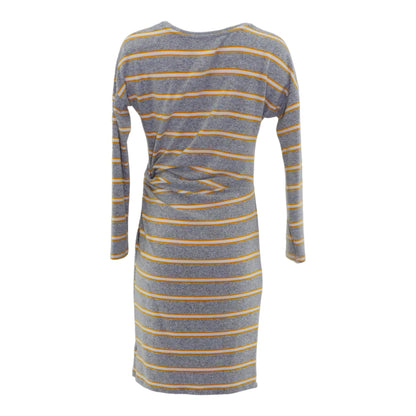 Gray Striped Midi Dress