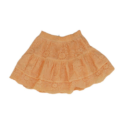 Orange Solid Mini Skirt