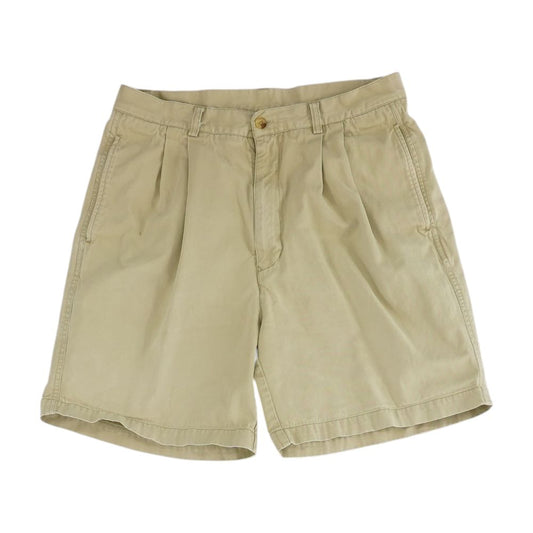 Beige Solid Khaki Shorts