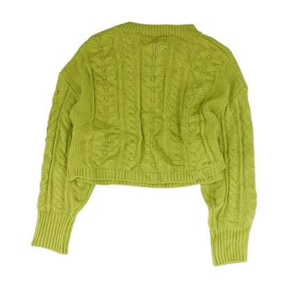 Green Solid Crewneck Sweater