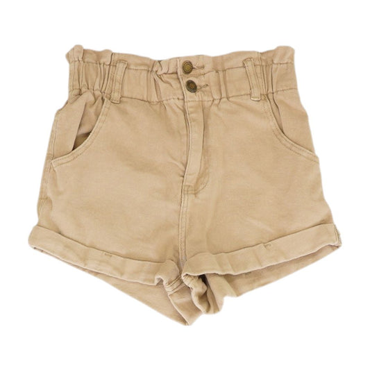 Tan Solid Shorts