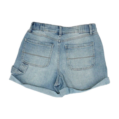 Blue Solid Denim Shorts