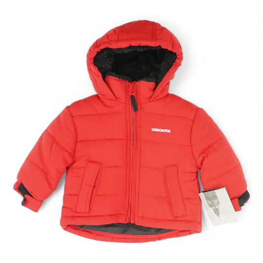 Red Solid Puffer Jacket