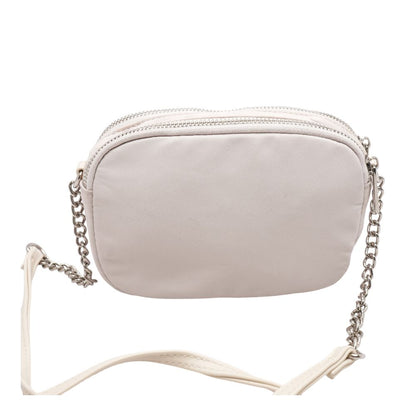 Ivory Polyester Crossbody Bag