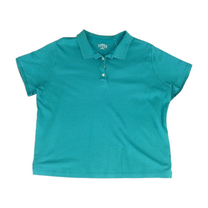 Turquoise Solid Short Sleeve Polo