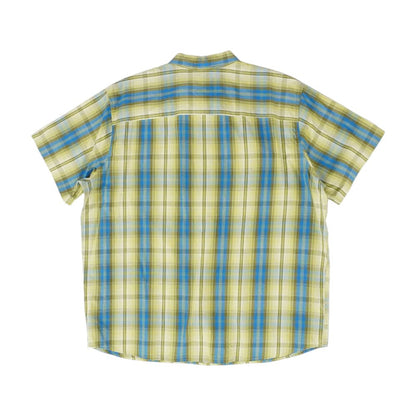 Green Plaid Short Sleeve Button Down