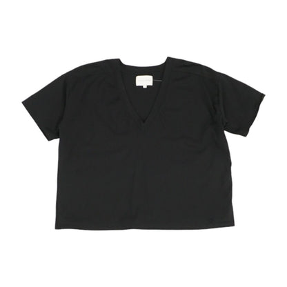 Black Solid Cropped T-Shirt