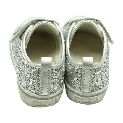 Silver Textile Athletic Shoes