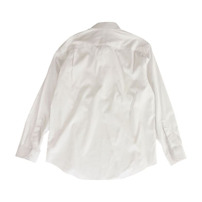 White Solid Long Sleeve Button Down