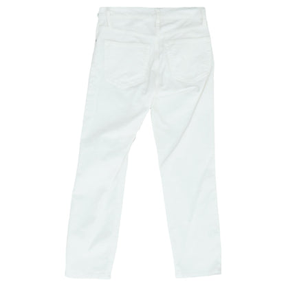 White Solid Chino Pants