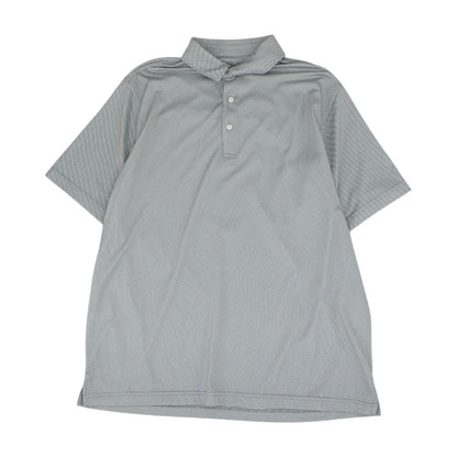 Gray Striped Short Sleeve Polo