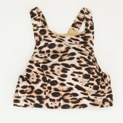 Brown Animal Print Sports Bra