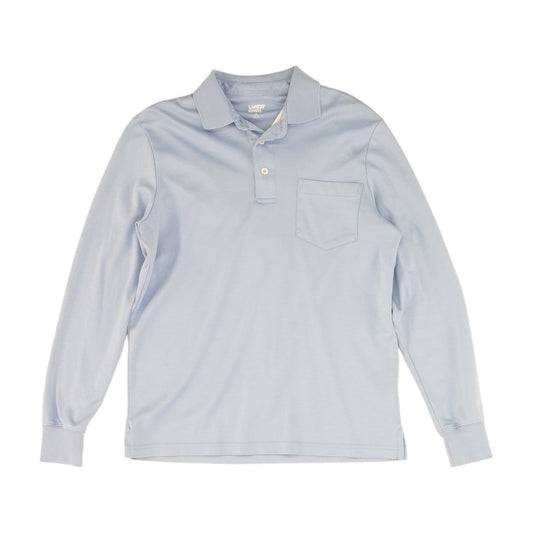 Blue Solid Long Sleeve Polo