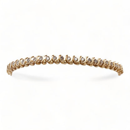 14K Gold S Link Diamond Tennis Bracelet