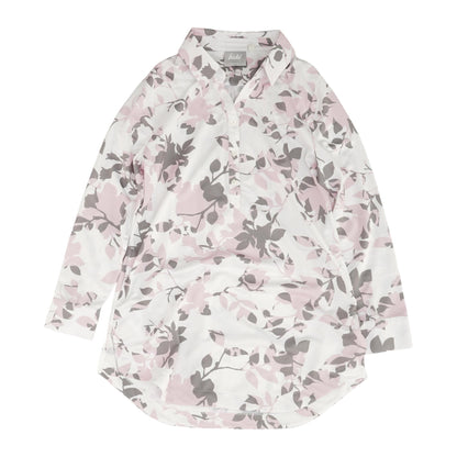 White Floral Long Sleeve Blouse