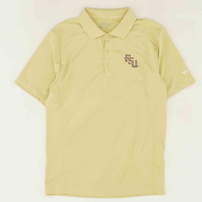 Beige Solid Short Sleeve Polo