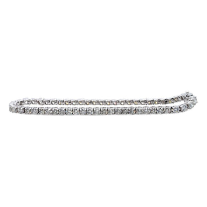 14K White Gold Round Diamond Tennis Bracelet