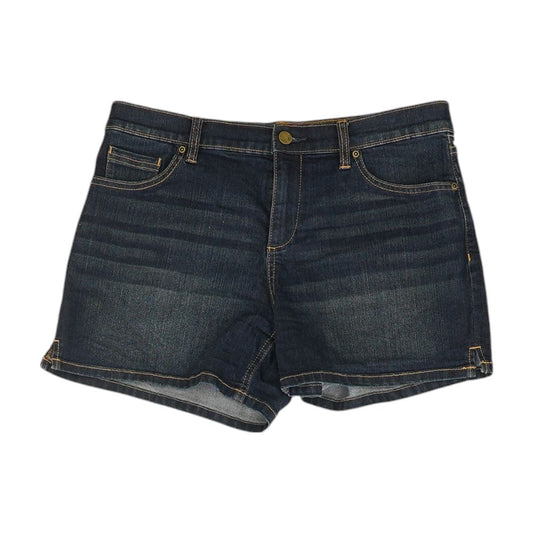 Blue Solid Denim Shorts