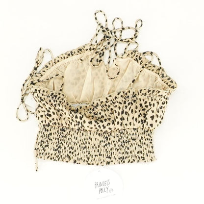 Beige Animal Print Cropped Camisole