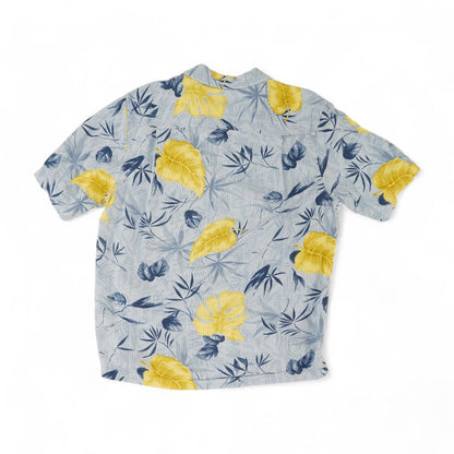 Blue Floral Short Sleeve Button Down