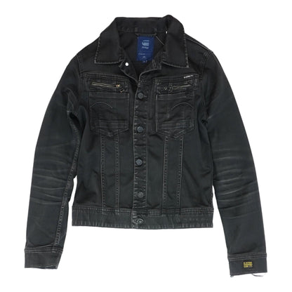 Black Solid Denim Jacket