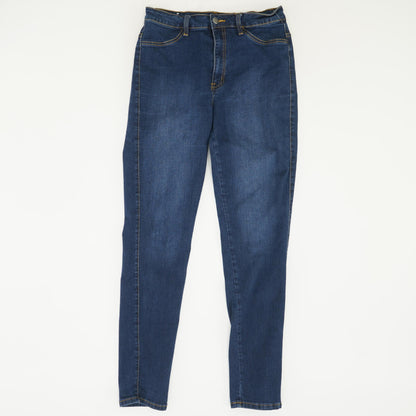 Blue Solid High Rise Slim Leg Jeans