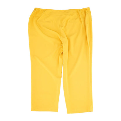 Yellow Solid Dress Pants