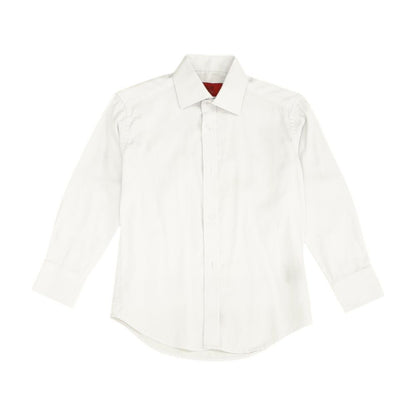 White Solid Long Sleeve Button Down