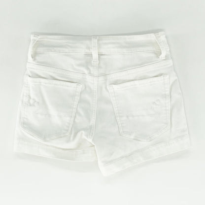 White Solid Chino Shorts