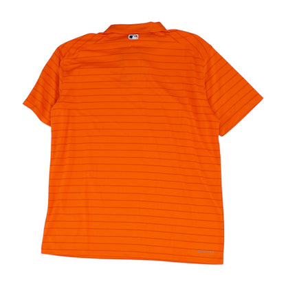 Orange Striped Short Sleeve Polo