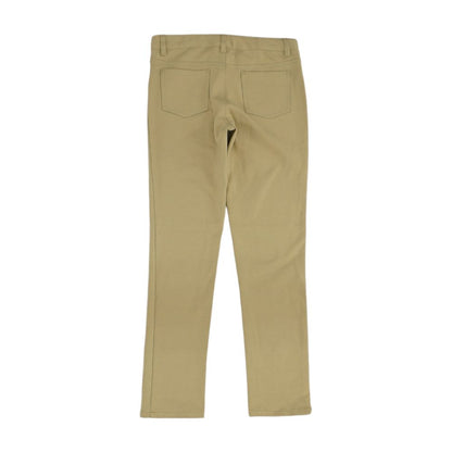 Beige Solid Pants