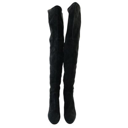 Black Highland Suede Over The Knee Suede Boot