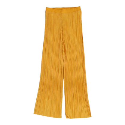 Yellow Solid Dress Pants