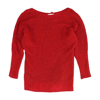 Red Solid Crewneck Sweater