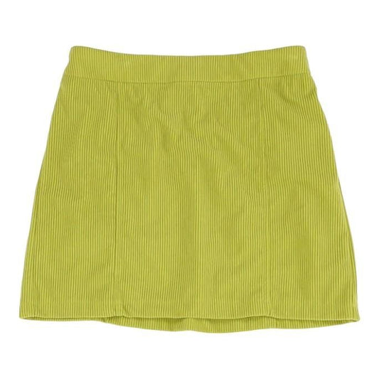 Green Solid Mini Skirt