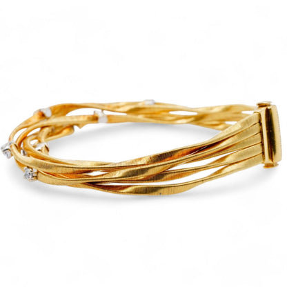 18K Gold Multi Strand Diamond Bracelet