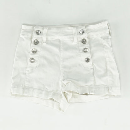 White Solid Chino Shorts