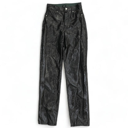 Black Solid Five Pocket Pants