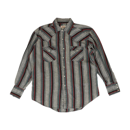 Gray Striped Long Sleeve Button Down