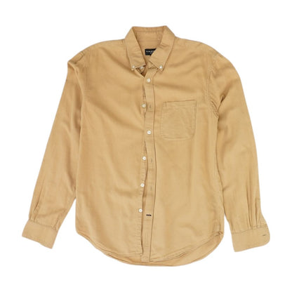 Khaki Solid Long Sleeve Button Down