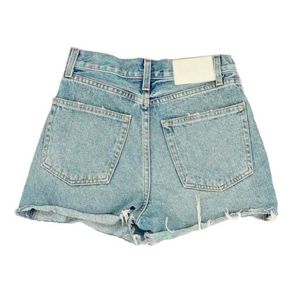 Blue Solid Denim Shorts