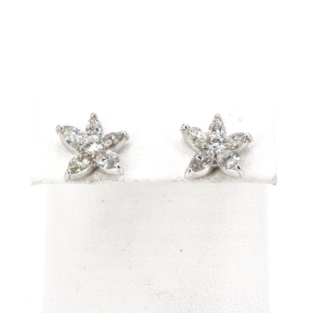 14K Yellow Gold 3/4 Ct.Tw. Diamond Flower Studs Earrings - Unclaimed  Diamonds